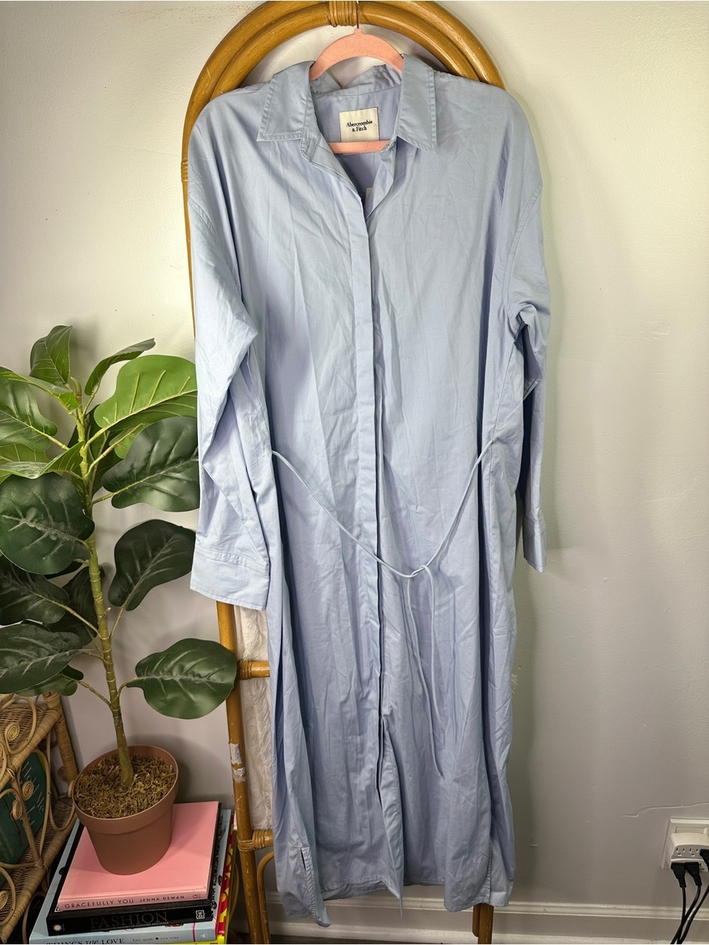 NWT Abercrombie and Fitch Blue Collard Poplin Dress sz MT